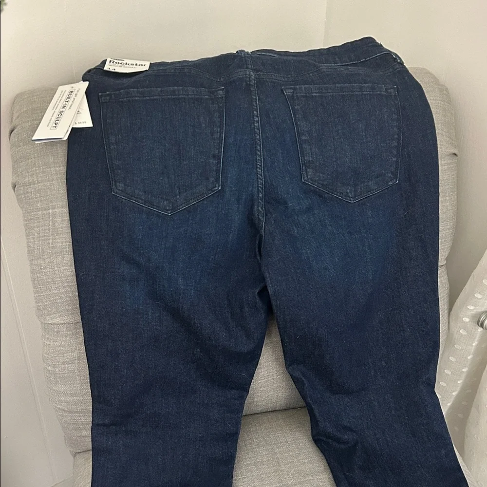 Old Navy Rockstar Built-In Sculpt Dark Blue Women's Jeans - Size 14 run Small!!! - Picture 5 of 6